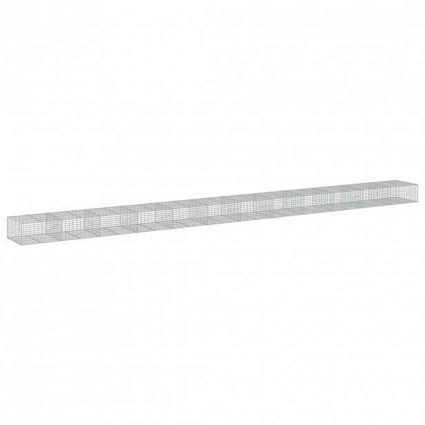 vidaXL Gabionový koš s víkem 1 200 x 100 x 50 cm pozinkované železo