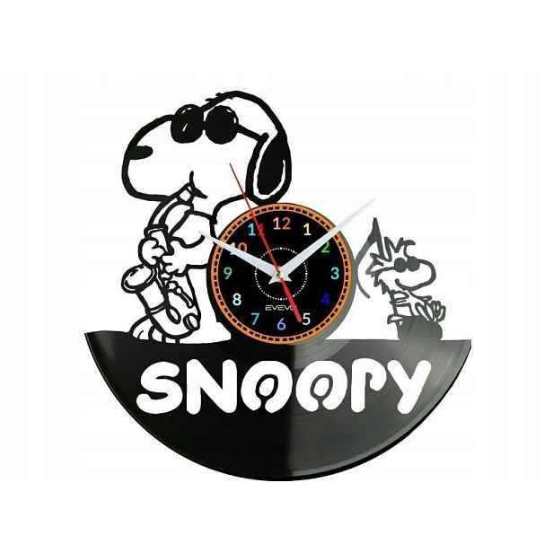 Snoopy Dekorativní Nástěnné Hodiny Moderní Vinylová Deska Jako Dárek