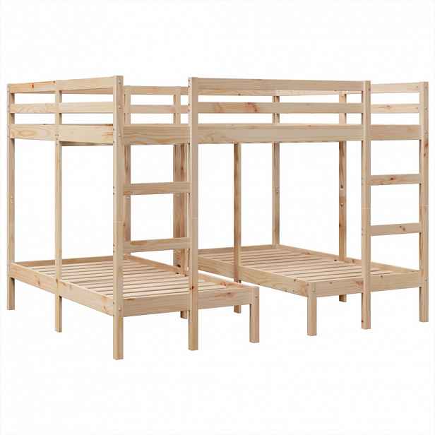 vidaXL Rám trojité patrové postele 160x200/80x160 cm masivní borovice