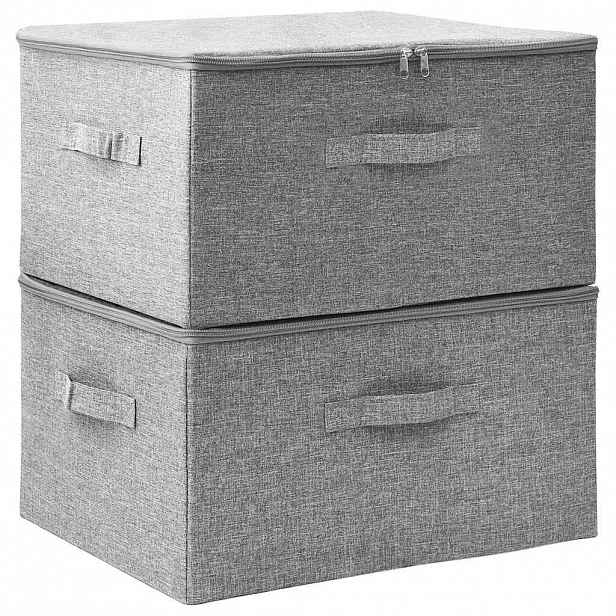 vidaXL Úložné boxy 2 ks textil 43 x 34 x 23 cm šedé