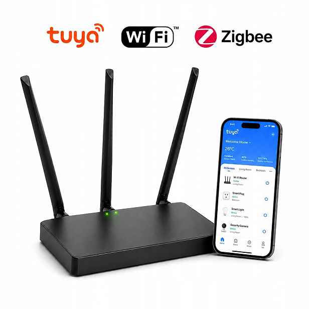 Ovladač Bezdrátová brána Gateway Zigbee WiFi Bluetooth Velký dosah