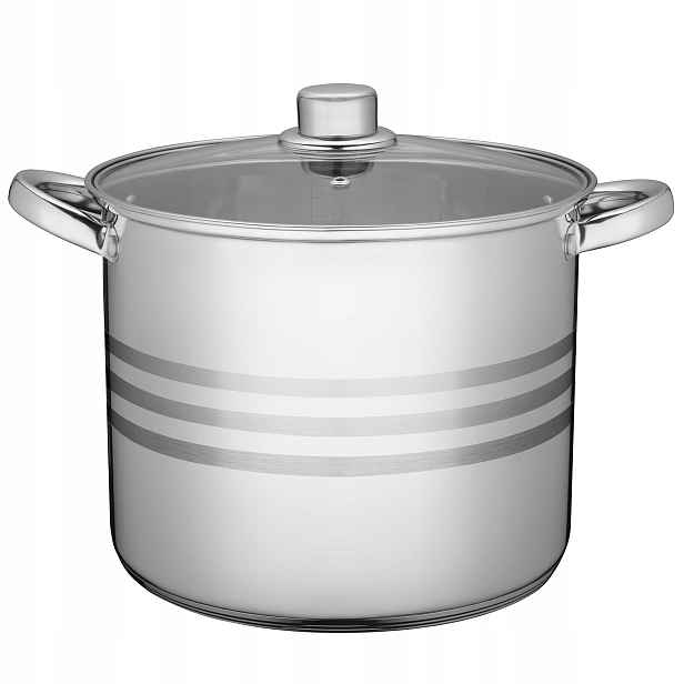 Hrnec Indukce A Plyn S Víkem Velký Z Nerezové Oceli 32 cm 18 L Vysoký