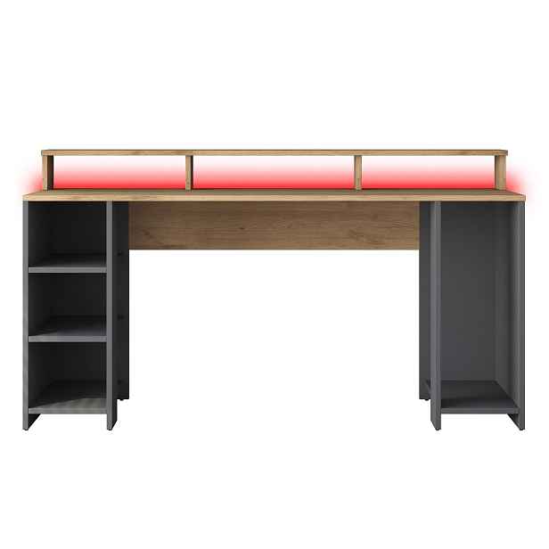 Kalune Design Psací stůl BOHEM s LED osvětlením ořech/antracit