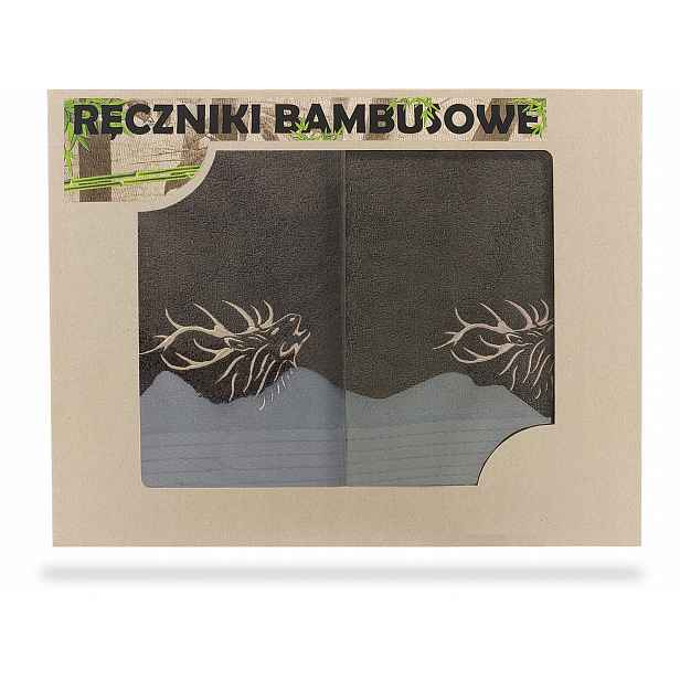 Sada bambusových ručníků pro myslivce s mysliveckou výšivkou jako dárek