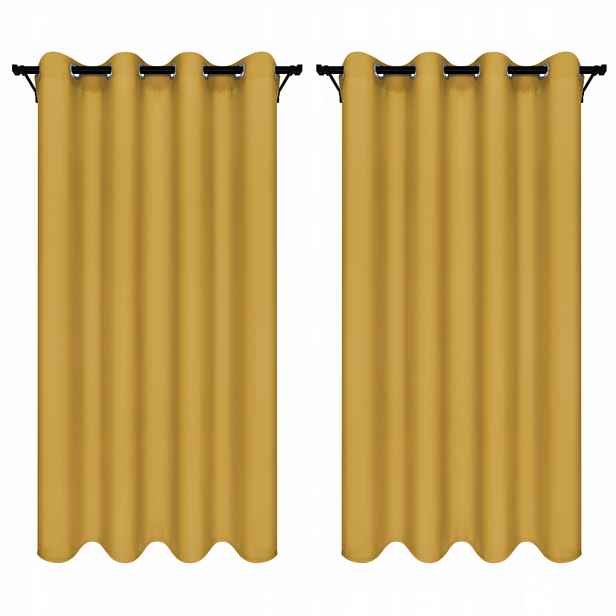 Záclony Oka Žluté Záclony 140x240 2 Kusů