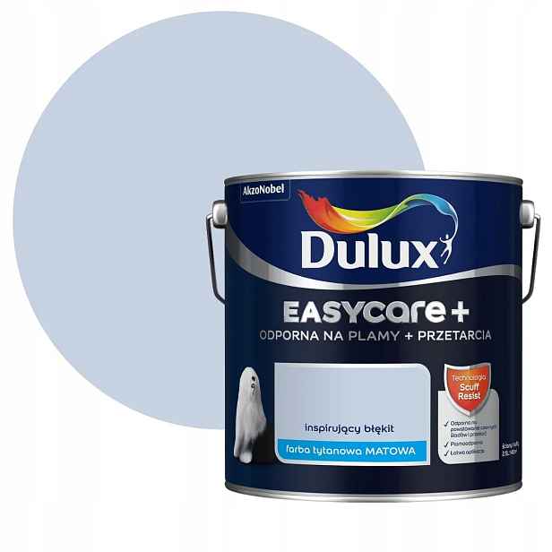 Dulux EasyCare Plus Barva Inspirující Světle Modrá barva 2,5L