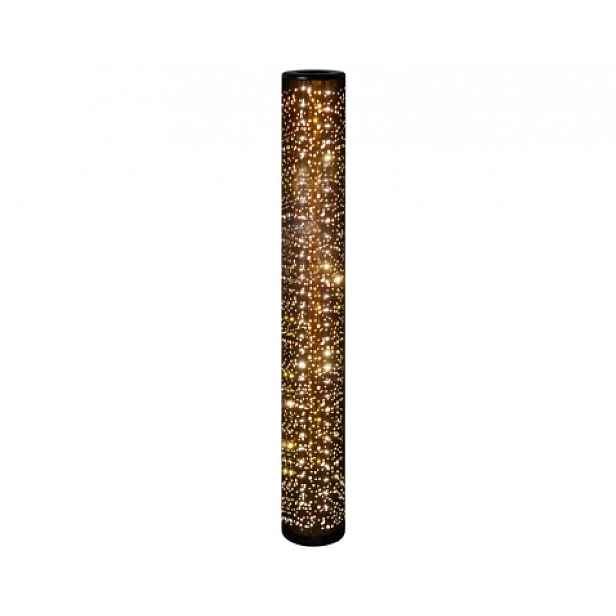 Stojací LED lampa Taco, třpytivý efekt, černo-zlatá látka