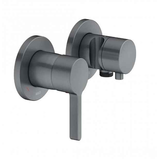 Keuco Edition 400 - Baterie pod omítku pro 2 spotřebiče, kartáčovaný černý chrom 51551131221