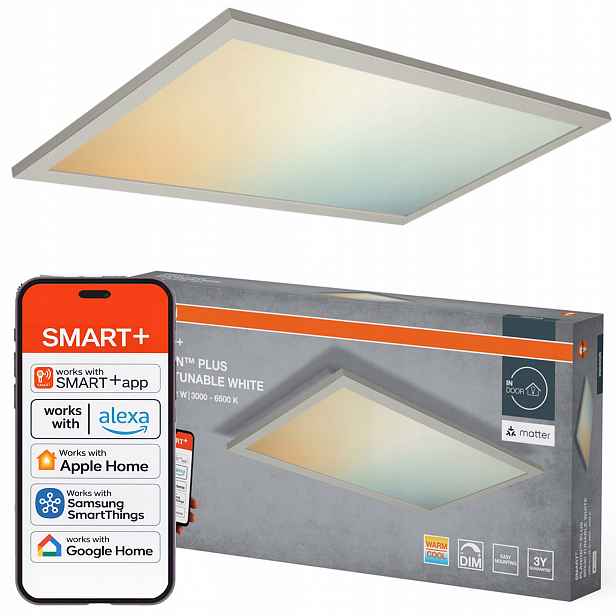 Led panel 22W 1600lm 3000-6500K Cct 60x30cm Smart+ WiFi Matter Planon Osram