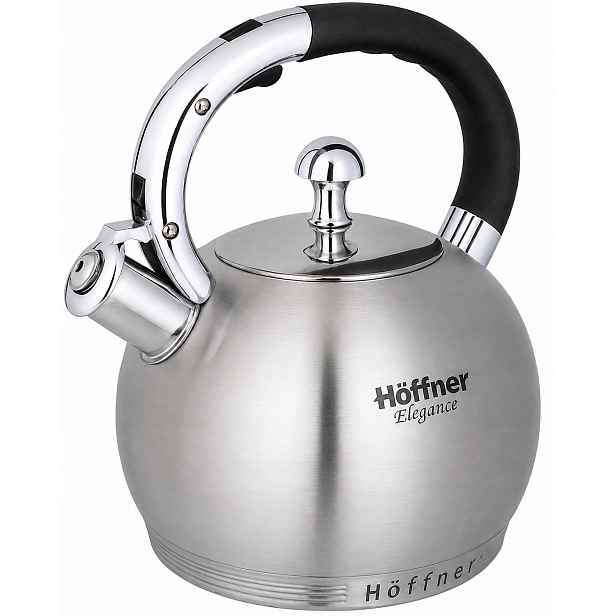 Ocelová Konvice S Píšťálkou, Stříbrná, 3L, Hoffner