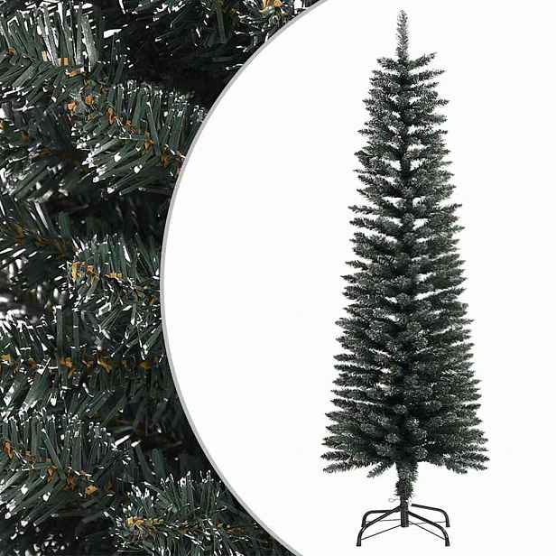 vidaXL Umělý úzký vánoční stromek se stojanem zelený 150 cm PVC