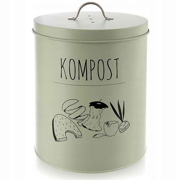 Kuchyňský kompostér s uhlíkovým filtrem zelený Greenish 8 l, zelený