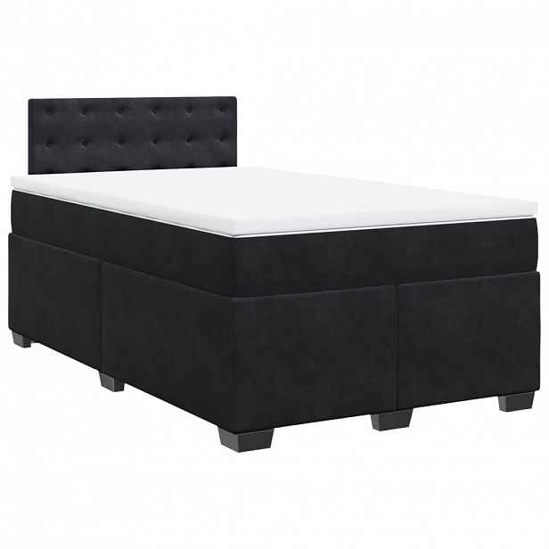 vidaXL Box spring postel s matrací černá 120 x 200 cm samet