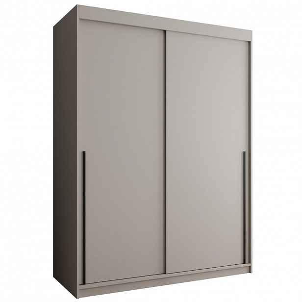 Home Collective ŠATNÍ SKŘÍŇ S POSUVNÝMI DVEŘMI 150 cm šířka, kašmírová s černým úchytem