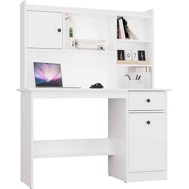 TP Living Psací stůl Chester s nástavcem 120 cm bílý