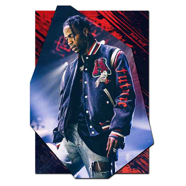Travis Scott Obraz na zeď Art prémiová hudba 40x30 cm