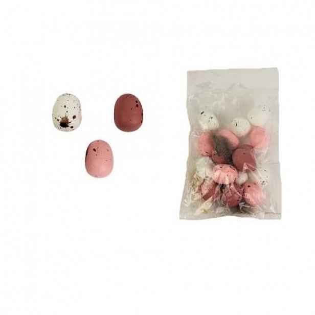 Vejce dekorační 12ks plast růžová/červená/bílá 14cm