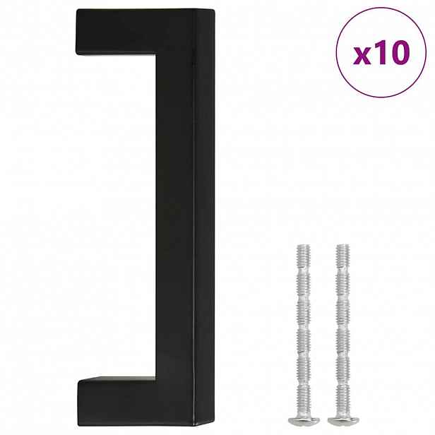 vidaXL Nábytkové úchytky 10 ks černé 96 mm nerezová ocel