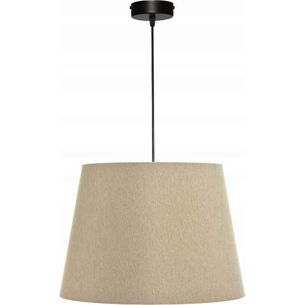 Závěsná lampa E27 béžová, kužel 44 cm, sklápěcí okraje Avola