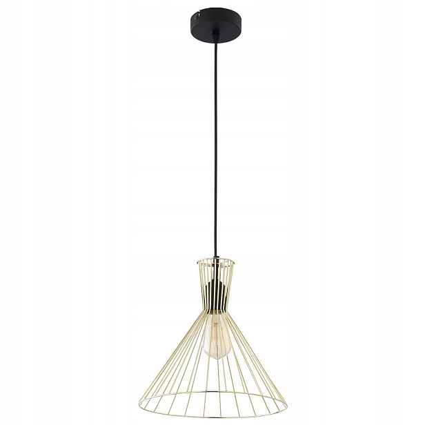Závěsná lampa Sahara černo-zlatá Tk Lighting 3350 E27 drátěné stínítko do obývacího pokoje