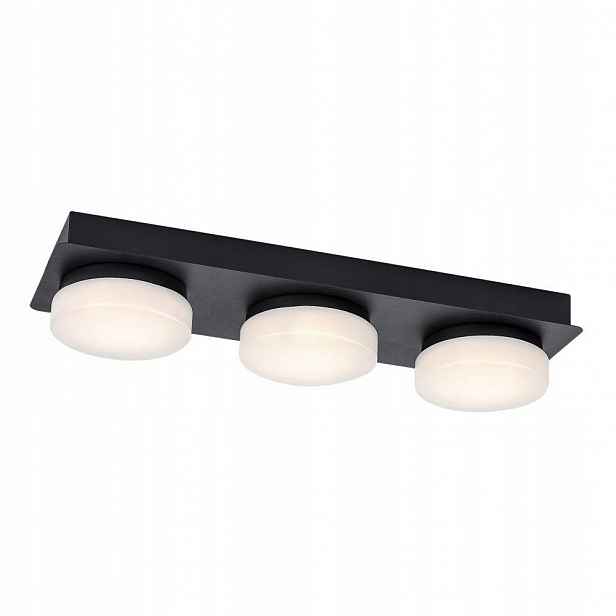 Obdélníkové černé stropní svítidlo do koupelny 18W Attichus 75003 Rabalux