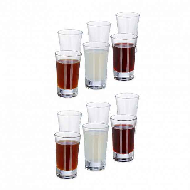 Relaxdays PANÁK Transparentní 12er-Set 4 cl