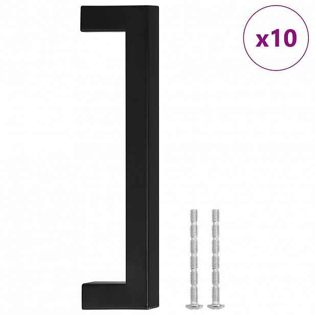 vidaXL Nábytkové úchytky 10 ks černé 128 mm nerezová ocel
