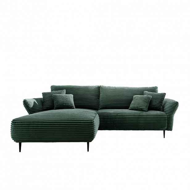 P & B ROHOVÁ SEDAČKA, textil, tmavě zelená