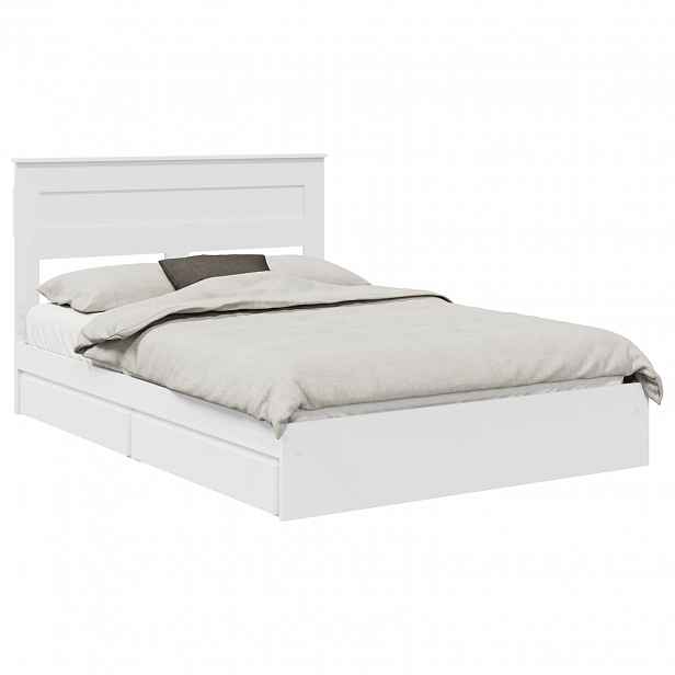 vidaXL Postel s úložným prostorem Bílá 160 x 200 cm Kompozitní dřevo