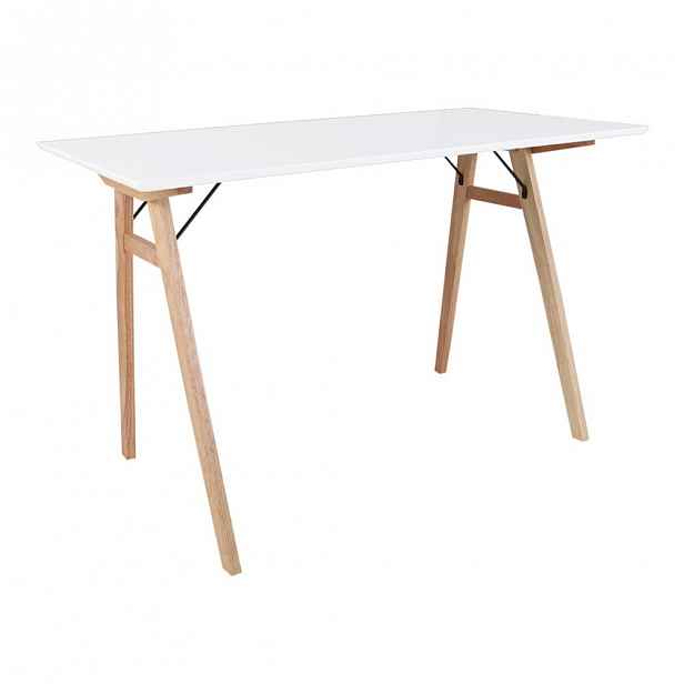 Bílý stůl s hnědýma nohama House Nordic Vojens Desk, délka 120 cm