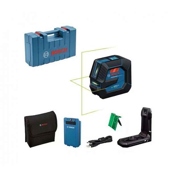 Bosch - Čárový laser, dosah 20 m, s příslušenstvím 0601065602