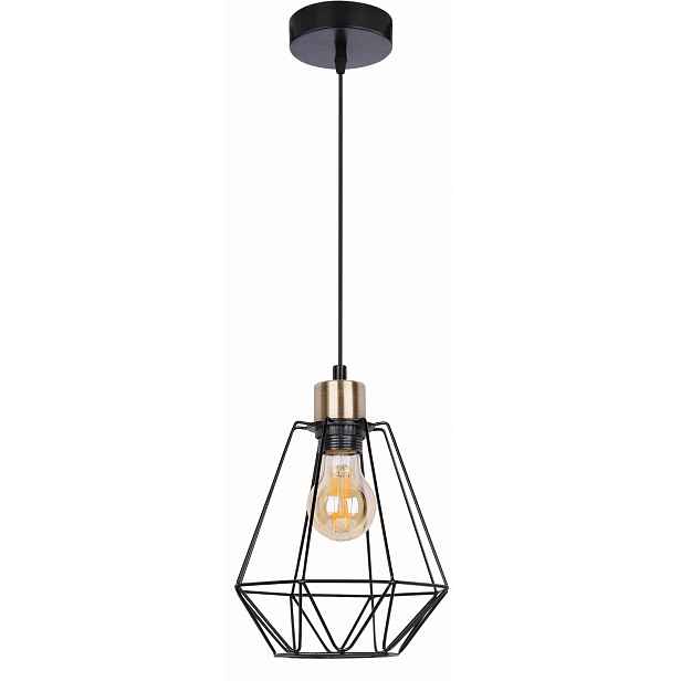 Candellux Primo závěsná lampa černo-zlatá 1xE27 60W 19 cm