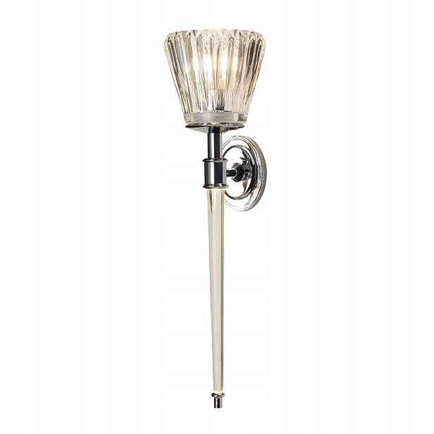 Chromové nástěnné svítidlo průhledný skleněné glamour 50 cm IP44 Elstead