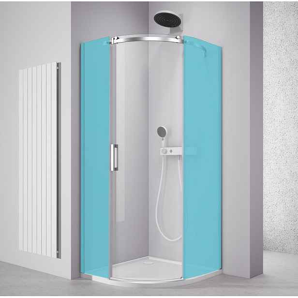 Polysan THRON KOMPONENT čtvrtkruhová sprchová zástěna 900x900mm, čiré sklo, pravá