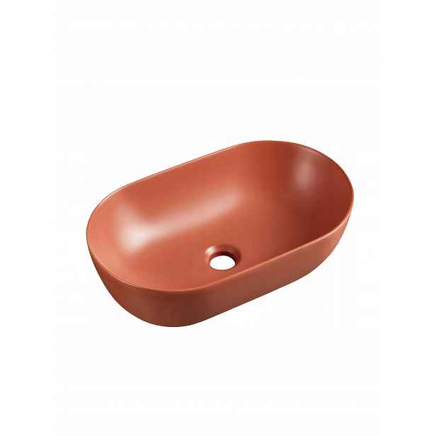 Uptrend oválné umyvadlo na desku 50x30 cm iron red mat Sparrow TR41385-U30