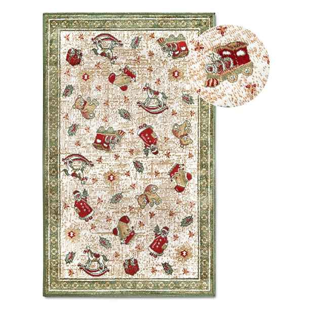 Zelený koberec s vánočním motivem s příměsí bavlny 50x80 cm Toy's Delight Green Christmas – Villeroy&Boch