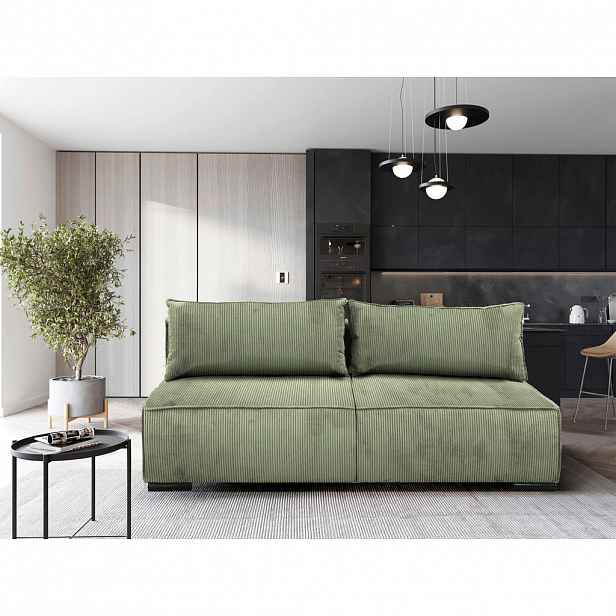 MID.YOU ROZKLÁDACÍ POHOVKA, textil, mátově zelená