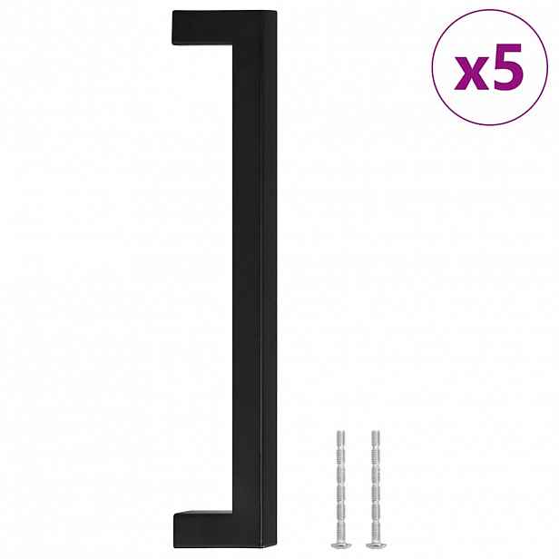 vidaXL Nábytkové úchytky 5 ks černé 192 mm nerezová ocel