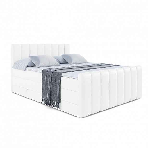 ALTDECOR POSTEL boxspring OTTA-Z KING – 200 x 200 – H3/H4 – vysoce lesklá bílá