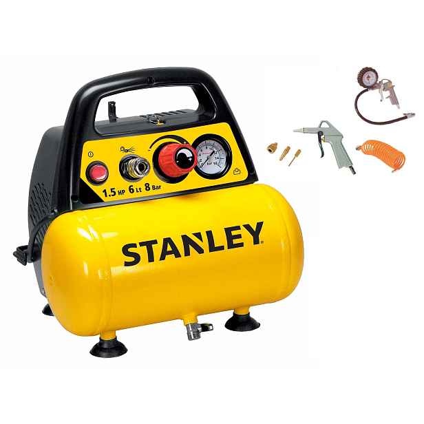 Kompresor přenosný Stanley DN 200/8/6 + Kit Box 6 ks