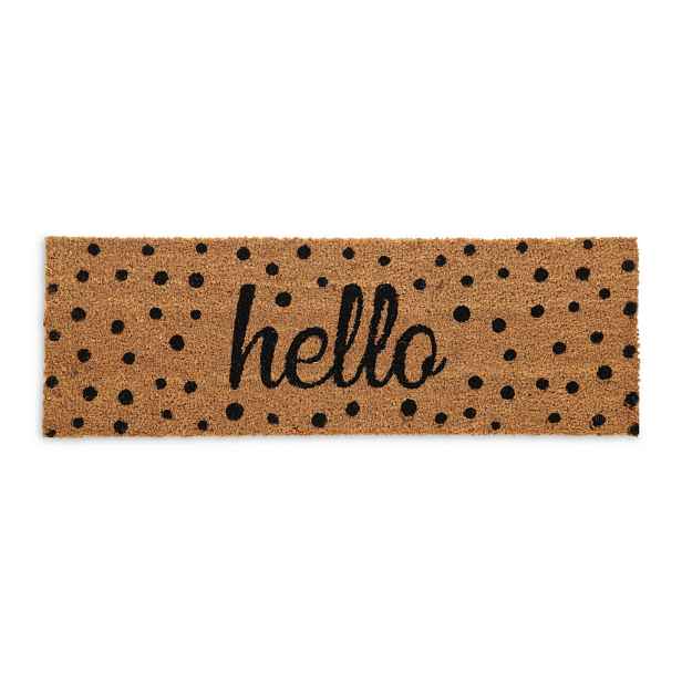 Relaxdays ROHOŽKA přírodní černá Hello 75x25 cm