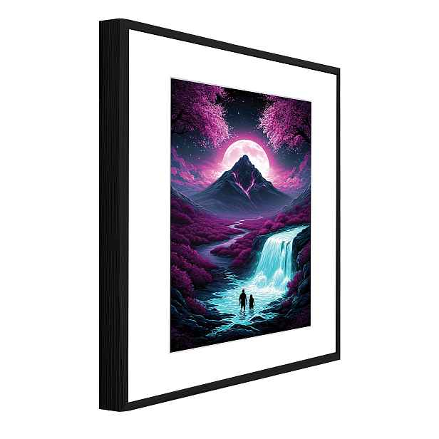 Strukturální Obraz Pasparta V Rámu Vodopád Obývací Pokoj Ložnice 60x40