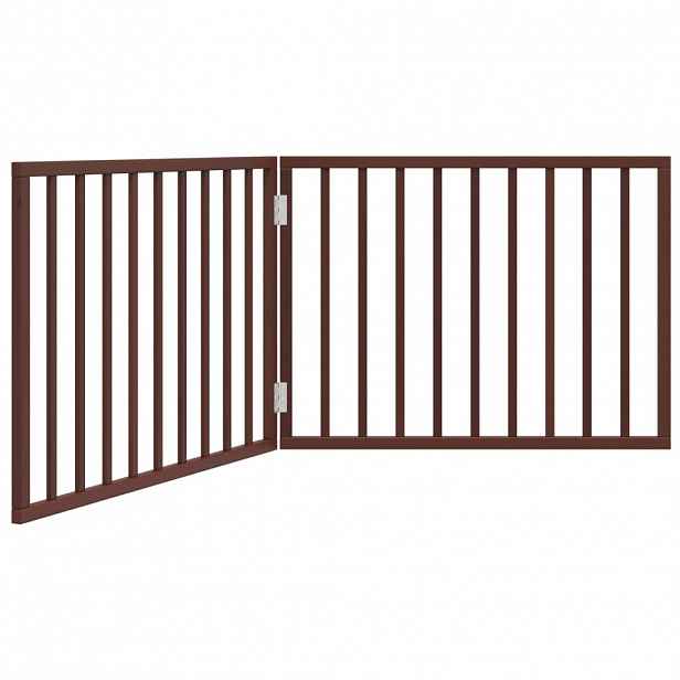 vidaXL Zábrana pro psy skládací 2 panely hnědá 160 cm topolové dřevo