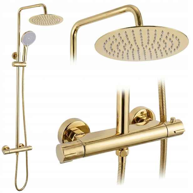 Sprchový Set Lungo Zlatý Rea Termostat Bez Výtoku