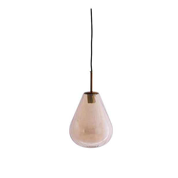 Jantarové závěsné svítidlo se skleněným stínidlem Leona – Light & Living