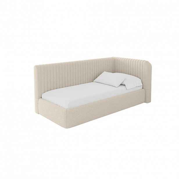 ALTDECOR JEDNOLŮŽKOVÁ POSTEL pro mládež s úložným prostorem, vlevo - AURY 80x200 tmavě béžová