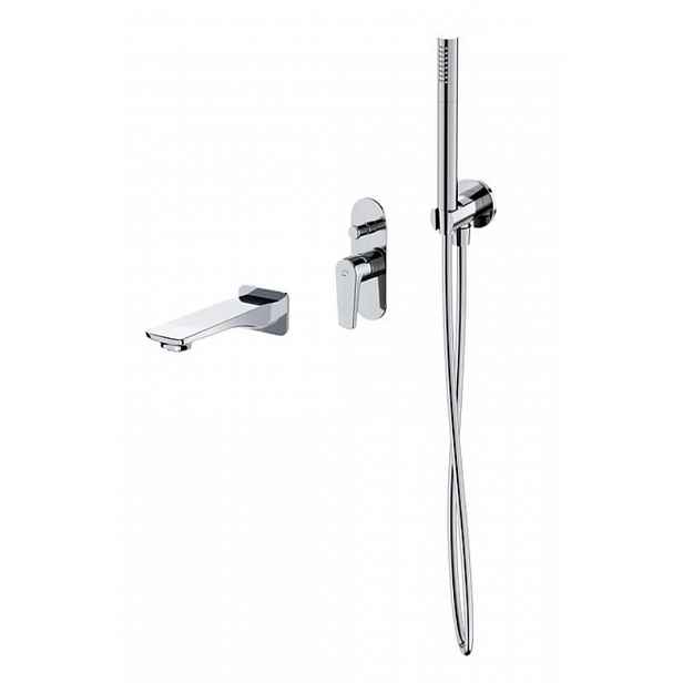 Cersanit Moduo - Vanová baterie pod omítku, 3-otvorová instalace, s tělesem, s příslušenstvím, chrom S952-040