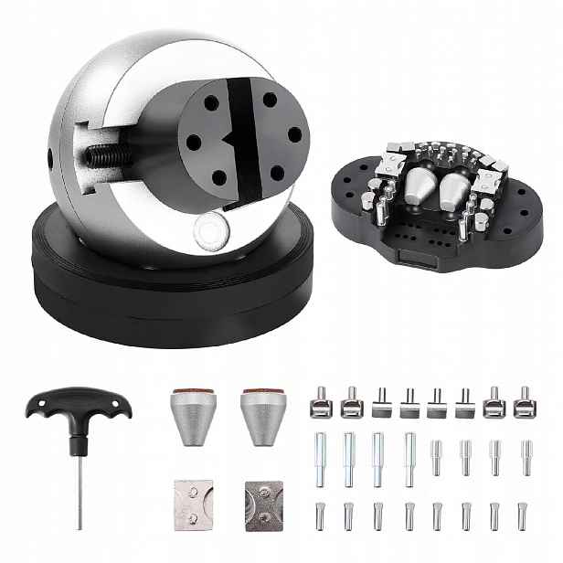 Kuličkový gravírovací svěrák otočný 127 mm klenotnický blok 360° ocel