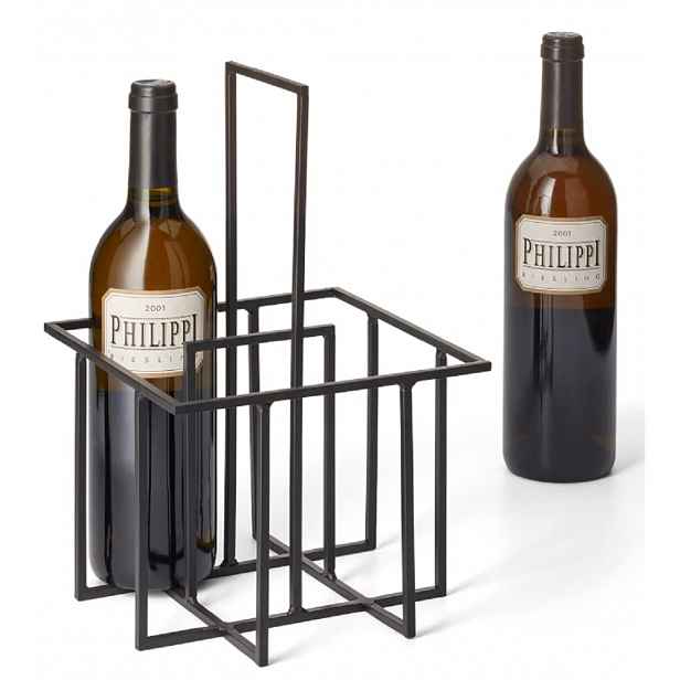 Nosič na 4 láhve Cubo, černý - Philippi