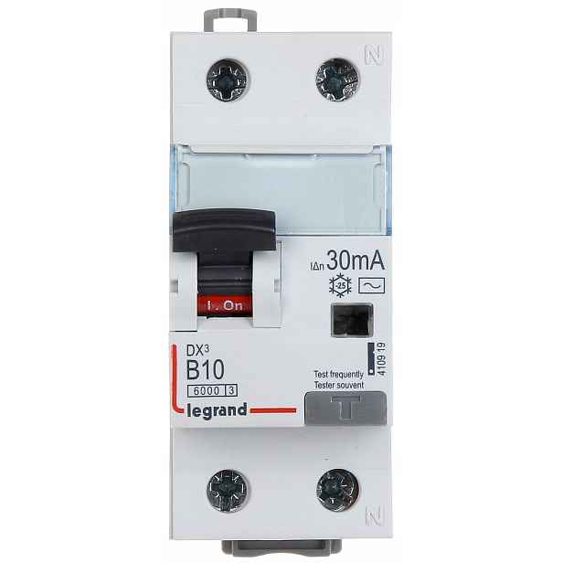Legrand nadproudový jistič 1-fázový 2P 10A B 0,03A typ Ac P312 DX3